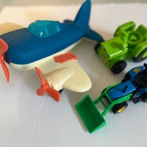 Fisher-Price Green Tractor and B Toys Blue Plane Baby Toys Bundle Set Fun Gift